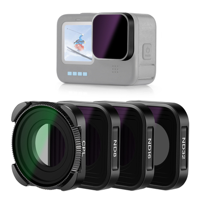 Gopro 9&10滤镜（ND8+ND16+ND32+CPL）黑色